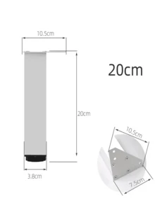 4个黑白家具脚 可调节方形柜脚 铝合金柜脚 浴室柜脚 - 彩色 - 查看 11