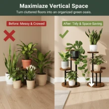 3-Tier Corner Plant Stand Indoor Home, Triangle Space Saving Design, No Tools Quick Assembly, For Living Room Balcony Garden - View 6