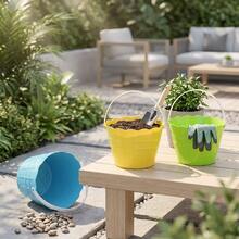 CASAMAX WL 1pc Mini Plastic Bucket / 840ml / ø14.1*9.3cm / COLOR WILL BE SENT AT RANDOM - Multicolor - View 7