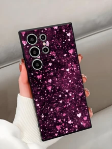 1个奢华璀璨心形防摔防滑黑色手机壳，兼容三星Galaxy A04e/A05s/A13/A14/A15/A34/A35/A50/A52/A53/A54/S21/S22/S23/S24/S25/S25Ultra - 黑色 - 查看 4