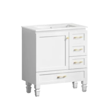 75cm Bathroom Cabinet In White. Ample Storage Space: 1 Soft-Close Door And 3 Drawers. - 白色 - 查看 7