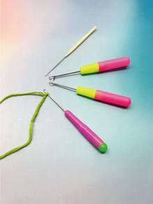 4pcs Crochet Hook Set - 2/3/5/7mm Hair Crochet Hooks With Non-Slip Handle, Suitable For DIY Hair Braiding, Twist Braids, Synthetic Dreadlocks And Wig Making, Complete Tool Kit For Hair Enthusiasts - Tongue Crochet - View 5