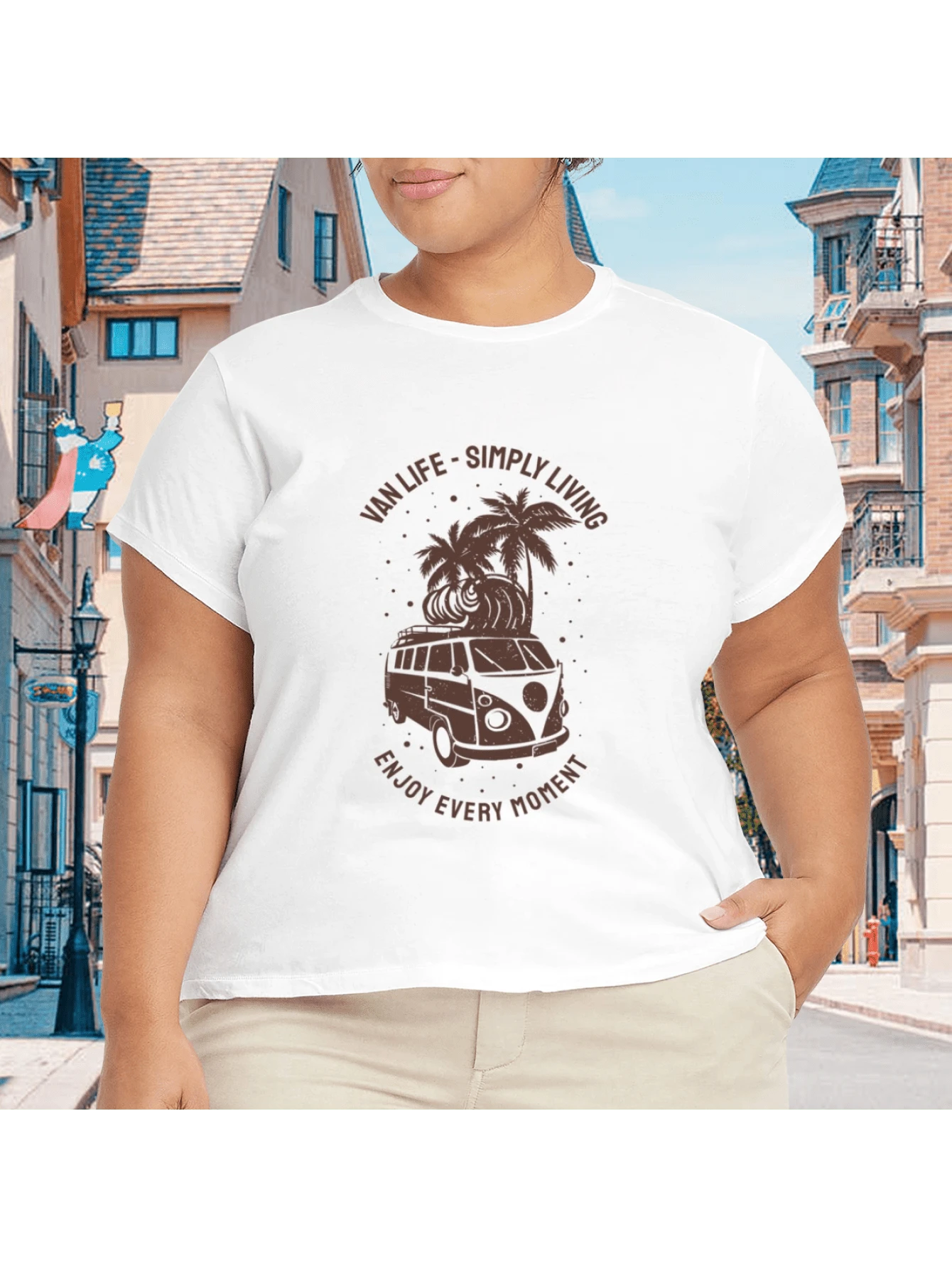 2026 Camiseta unisex de algodón casual de verano, estampada diseño playero surf atardecer, ropa de vacaciones, colores blanco y negro, tallas extras disponibles - Blanco - Ver 1