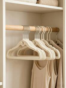 20pcs New Multi-Color Children's Flocked Hangers - Surface Coated With Anti-Slip Flocked, No Shedding, Specially Designed For Infants And Toddlers. Combines Storage And Organization Functions, Cute Design, Equipped With Side Hooks; Supports Chain Connection, Effectively Saves Closet Space; Features Anti-Slip, Stackable And Drying Clothes Multiple Functions. - Multicolor - View 4