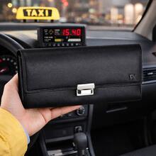 Fomax Kellnerbörse aus hochwertigem Nappa Leder Echtleder Kellner Geldbörse Großes Kellnerportemonnaie, RFID-Schutz, Profi Gastro Taxi Geldbörse - Schwarz - Übersicht 4