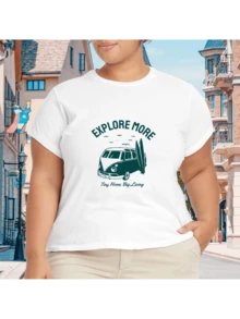 2026 Camiseta unisex de algodón casual de verano, estampada diseño playero surf atardecer, ropa de vacaciones, colores blanco y negro, tallas extras disponibles - Blanco - Ver 1