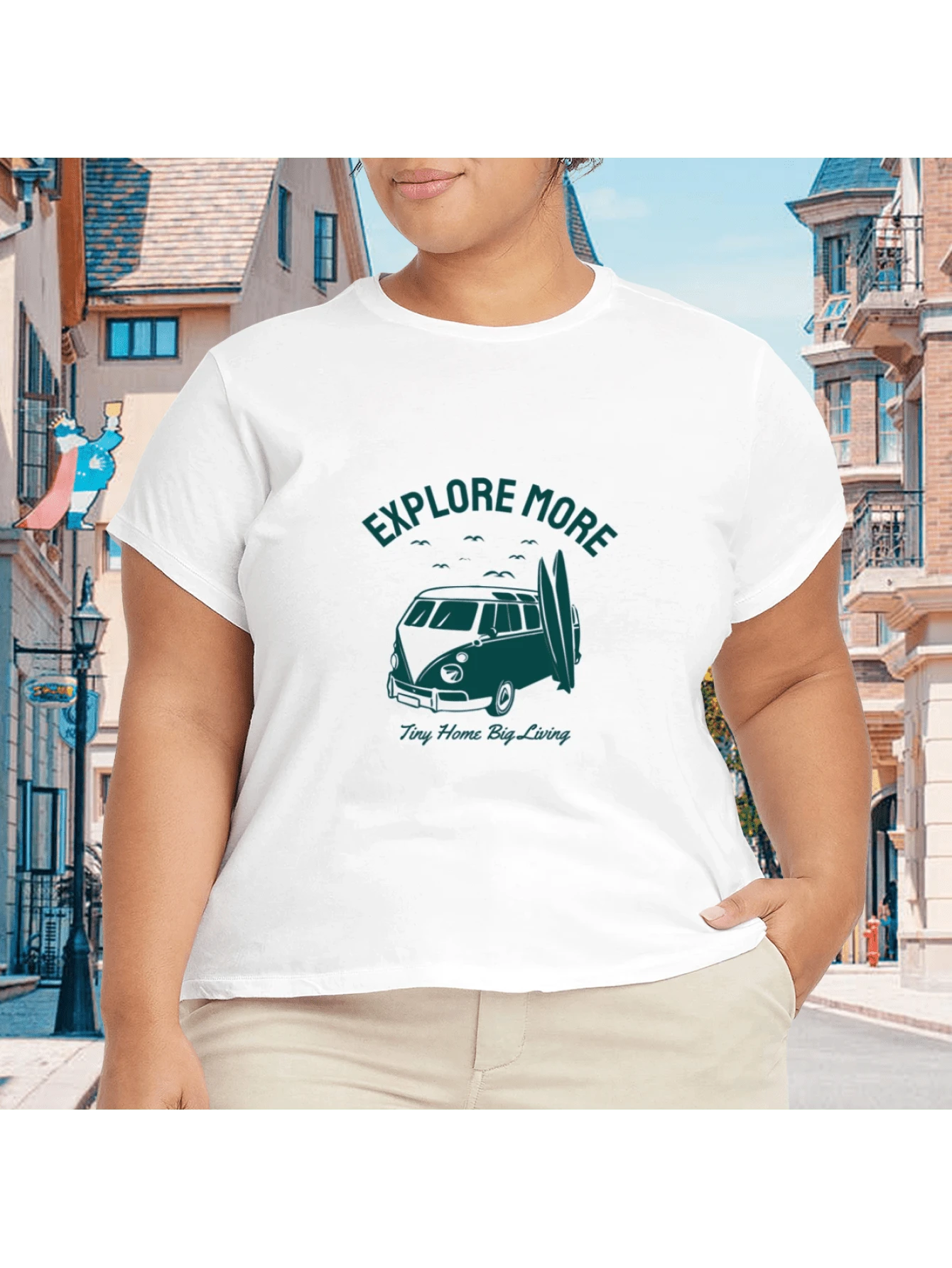 2026 Camiseta unisex de algodón casual de verano, estampada diseño playero surf atardecer, ropa de vacaciones, colores blanco y negro, tallas extras disponibles - Blanco - Ver 1