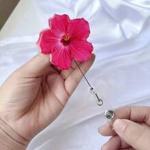 Acrylic Flat Gerbera Daisy Retractable Badge Reel, 360 Degree Rotating Alligator Clip Sleeve Badge Holder For Doctors, Nurses - one-size - View 13