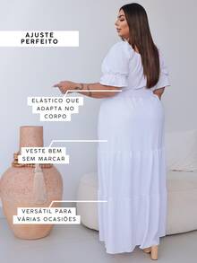 Women's Plus Size White Long Dress For New Year's Eve, Civil Wedding, Christening - trắng - Xem 5