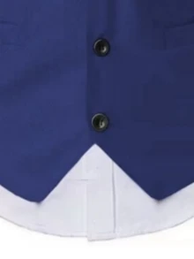 Áo vest công sở bốn nút màu trơn, trang phục trang trọng cho phù rể, áo gile công sở thường ngày, kiểu dáng ôm sát phong cách Hàn Quốc dành cho nam giới. - Màu xanh lam - Xem 5