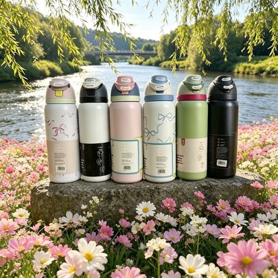 32盎司不锈钢保温水瓶 - 防漏运动水瓶，配备双功能吸管盖、翻盖吸管和宽口设计 - 24小时保温 - 适合健身、旅行和日常使用，户外露营、徒步旅行，大容量，便携实用