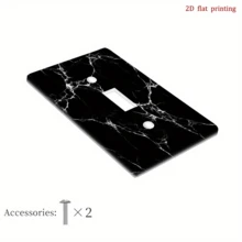 1pc Marble Texture Panel Cover, Suitable For Single/Double Gang Switch And Toggle Plate - Elegant Black Marble Color, Easy Installation, No Wiring Required, Marble Texture Wall Panel For Home, Bathroom, Office Decor (1pc), 2D Flat Style - Multicolor - View 6