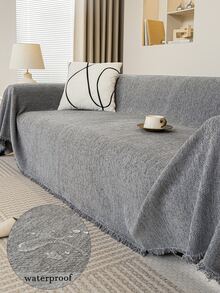 1pc All-Season Universal Sofa Cover Suitable For Single, Double, Three And Four Seater Sofas, Machine Washable, Modern Home Decor Design - Grey - View 2