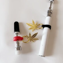 2个混色防丢防滑电子烟笔挂件，适用于钢笔和电子烟，绿色叶子挂件，420配件，510电子烟电池挂件 - 彩色 - 查看 5