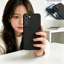適用於 Galaxy S26 Ultra, S26 Plus, S26, A37, A57 5G, A16, A06, S25 Ultra, S24 Ultra, A55 5G, A15 5G, A35 5G, S25 Edge, A54 5G, A25 5G, S24, A05S, A34 5G, S25, A14 5G, S25 Plus, S24+, S23+, S22+, S25 FE, S24 FE, S23 FE, S20 FE, S23, S22 手機殼。提供兩種款式：防摔氣墊手機殼和黑色啞光手機殼。功能包括鏡頭保護、防刮、防摔和防指紋。避免日常碰撞並保護手機背蓋和框架。由柔軟 TPU 材質製成。 - 黑色 - 查看 4