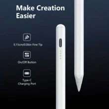 Bút cảm ứng đa năng tương thích với iPad 2018-2024, cảm ứng độ nghiêng, nhận diện lòng bàn tay, bút cảm ứng độ chính xác cao, độ trễ thấp tiên tiến, sạc USB, pin lithium-polymer có thể sạc lại, dùng để ghi chú, vẽ và ký tên - Bao gồm linh kiện điện tử. - Nhiều màu - Xem 3