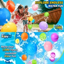 Reusable Water Balloons For Kids - Washable Magnetic Splash Balls, Silicone Water Bombs Summer Outdoor Pool Beach Toys, Bath Game & Easter Basket Stuffers Party Gifts - 彩色 - 查看 4