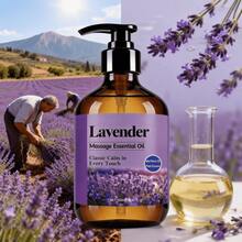 Minyak Esensial 500ml/16.9 Fl.Oz, Mengandung Minyak Esensial Jahe, Mugwort, dan Lavender, Minyak Tubuh yang Menutrisi, Tidak Berminyak, Cocok untuk Pijat Sebelum Tidur, Mandi, SPA, Cocok untuk Wajah dan Tubuh, Hadiah untuk Keluarga dan Teman - Minyak Pijat Lavender 500ml - View 1