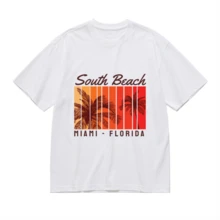 2026 Camiseta unisex de algodón casual de verano, estampada diseño playero surf atardecer, ropa de vacaciones, colores blanco y negro, tallas extras disponibles - Blanco - Ver 2