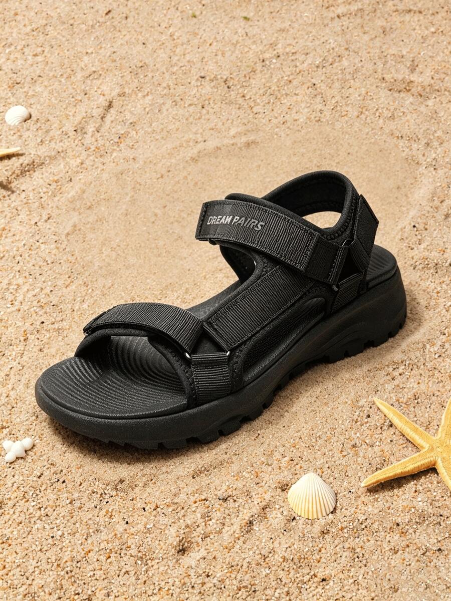 Womens Sandals Lightweight Hiking Sandals Comfort Athletic Quick-Drying Walking Water Sandals Hook Loop Soft Sole For Beach Vacation Adventure - Black - View 1
