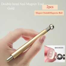 1pc Upgraded Cat Eye Nail Gel With Glass Bead Magnet, Pink/Silver/Green/Rose Gold Cat Eye Magnetic Nail Polish With Dual-Ended Magnetic Wand, Strong Magnetic Absorption, Multi-Functional Nail Art Design Tool - Multicolor - View 13