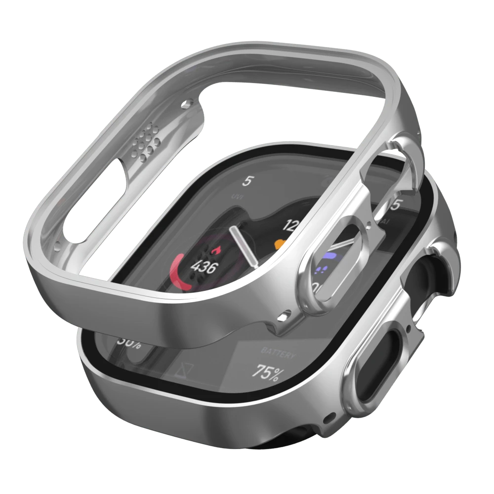 适用于 38/40/41/42/44/45/46/49mm 索尼 11/10/9/8/7/6/5/4/3/2/1 系列手机的保护壳，防震超薄硬质 PC 边框，全包式保护壳（不含屏幕保护膜），配件