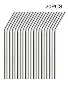 Bộ 5/10/20 ống hút cong bằng thép không gỉ, thích hợp dùng cho nước ép, đồ uống, trà sữa, cà phê, v.v. - Xem 6