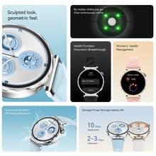 PANDA Reloj inteligente GT5 MINI, modelo para mujer, IP68 resistente al agua, pantalla IPS de 1.32", batería incorporada de 210mAh, esfera multilingüe, compatible con Android/iOS, reloj inteligente ultrafino, compatible con llamadas/notificaciones de SMS, monitoreo de sueño, GPS, NFC, podómetro, detección de ruido, modos deportivos, regalo para mujeres/hombres/parejas/amigos/cumpleaños - Ver 2