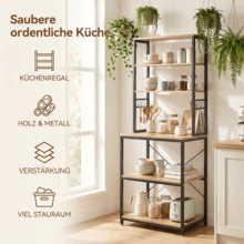 Kitchen Shelf Standing Shelf Microwave Shelf 2-Tier Countertop Storage Rack for Kitchen Organizer, Space Saving Stand for Spices, Pots and Pans - 6-stufig - Übersicht 7