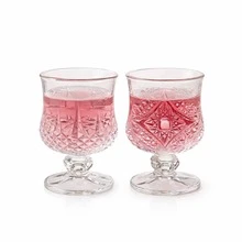 12/6/4/2/1pc Diamond/Butterfly Pattern 40ML Stemmed Glass Cups, Transparent And Refractive, High-Aesthetic Mini One-Sip Cups, Stemmed Design Prevents Overdrinking - Clear - View 2