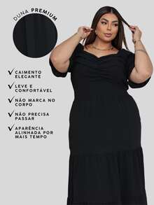 Women's Plus Size Long Dress For Wedding, Graduation, Party, Premium - Black - View 5