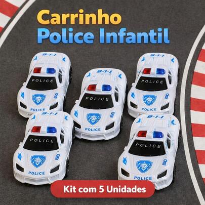 Kit Carrinho de Brinquedo Infantil Esportivo de Polícia Sortido