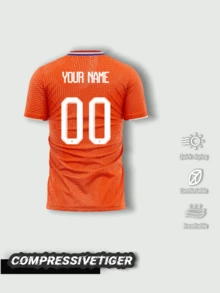 2026 World Cup Netherlands Home Custom Football Jersey - Orange Polka Dot Pattern Soccer Shirt, Breathable Fabric, Suitable As Gift And Match Day Wear, Can Add Name And Number - Orange - View 2