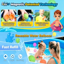 Reusable Water Balloons For Kids - Washable Magnetic Splash Balls, Silicone Water Bombs Summer Outdoor Pool Beach Toys, Bath Game & Easter Basket Stuffers Party Gifts - 彩色 - 查看 7