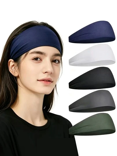 1/5 chiếc Băng đô thể thao nữ - Thấm hút mồ hôi, chống trơn trượt, chất liệu thoáng khí, thích hợp cho chạy bộ, tập gym, bóng rổ, tennis - Băng đô điều chỉnh được cho nữ