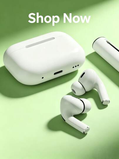 True Wireless Earbuds - Compatible With Apple And Android, Built-In Microphone, Sweat-Resistant Design, Up To 24 Hours Battery Life - White, Earphones > Wireless, Airbuds, Earbuds, Headphones