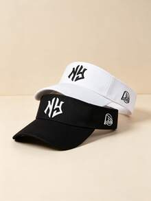 1pc Adjustable NY Embroidered Sun Hat, Unisex Casual Streetwear Style Summer Cap - Style 1 - View 1