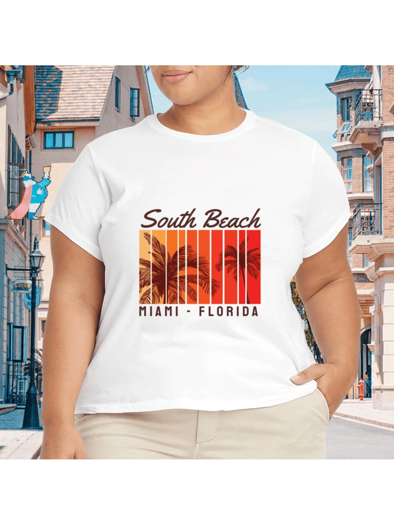 2026 Camiseta unisex de algodón casual de verano, estampada diseño playero surf atardecer, ropa de vacaciones, colores blanco y negro, tallas extras disponibles - Blanco - Ver 1