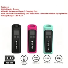 1pc Portable Mini Soldering Iron, LED Digital Display Threaded Electric Soldering Iron, 510 Threaded Interface, Mini Soldering Iron Kit With Display, 400mAh Battery Pack With Adjustable Voltage, Type-C Charging Cable, Fast Heating, With Lanyard For Easy Storage, Compatible With Heating Tips, Suitable For Smartphone, Computer, Camera, Circuit Board Repair, DIY Projects And Electronics Maintenance - Multicolor - View 5