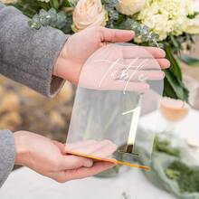 10-Piece Transparent Acrylic Wedding Table Number, Self-Standing Modern Arched Sign For Reception Seating, Anniversaries And Bridal Parties, Elegant Wedding Decoration. - 1-10 - View 2