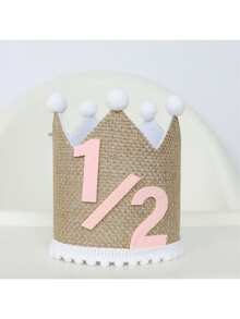 Bandera de silla alta y gorro de cumpleaños de medio año en rosa/azul, bandera decorativa para fiesta de cumpleaños de bebé, adornos colgantes para silla alta con cuentas de madera y borlas - Multicolor - Ver 11