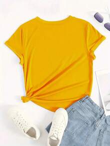 Women T-Shirts - Orange White Yellow - View 4
