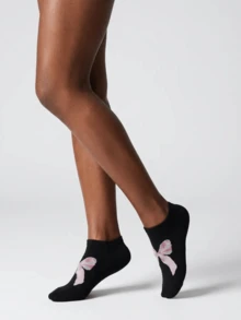 1/6 Pairs Women's Versatile Comfortable Colorful Boat Socks With Bow Accent, Suitable For Spring And Summer - Multicolor - View 3
