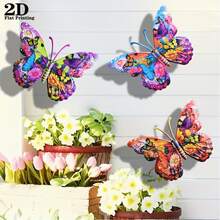 Conjunto de 3 Borboletas Decorativas de Parede em Acrílico 2D - Novos Enfeites para Pendurar, Decoração para Ambientes Internos e Externos, Jardim, Casa de Campo e Sala de Estar - Presente Ideal para Amantes de Insetos e da Natureza - Sem Necessidade de Eletricidade, Fácil Instalação, Autoadesivo - Multicolorido - Ver 7