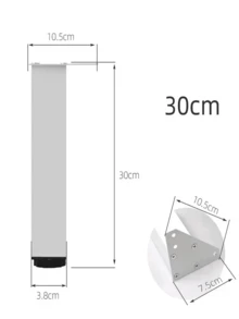 4个黑白家具脚 可调节方形柜脚 铝合金柜脚 浴室柜脚 - 彩色 - 查看 20