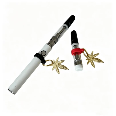 2 piezas Encantos de colores mixtos anti-pérdida y antideslizantes para bolígrafos y cigarrillos electrónicos, encanto de hoja verde 420 accesorio para batería de vapeo 510