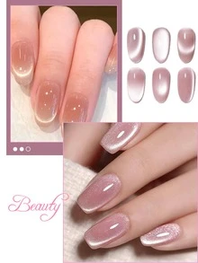 1 pieza Herramienta de arte de uñas de ojo de gato magnética 2 en 1, imán de ventosa de bola de acero para esmalte de gel de ojo de gato DIY - Multicolor - Ver 8