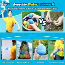 Reusable Water Balloons For Kids - Washable Magnetic Splash Balls, Silicone Water Bombs Summer Outdoor Pool Beach Toys, Bath Game & Easter Basket Stuffers Party Gifts - 彩色 - 查看 3