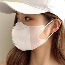 10片装/200片装高品质夏季一次性口罩，时尚女款，白色3D立体小号。白色口罩采用无污渍、无异味材料制成。黑色口罩经过染色处理，可能略有气味，此属正常现象。使用前请晾干通风。 - 彩色 - 查看 7
