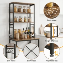 Kitchen Shelf Standing Shelf Microwave Shelf 2-Tier Countertop Storage Rack for Kitchen Organizer, Space Saving Stand for Spices, Pots and Pans - 6-stufig - Übersicht 11